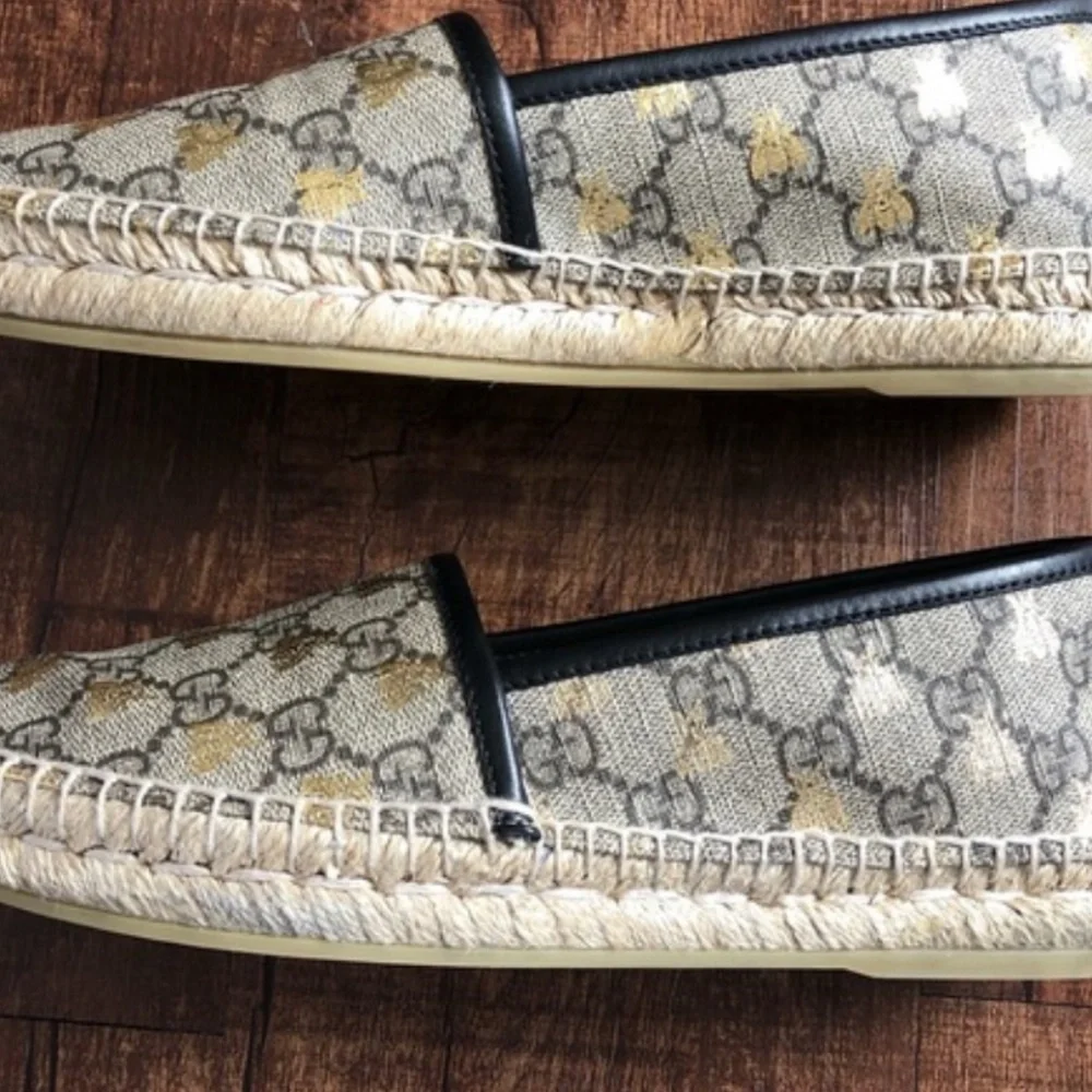 NEW Gucci GG Supreme Bees Espadrilles 37 - Picture 2 of 4